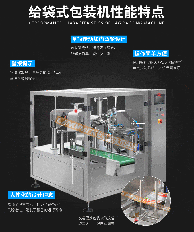  紅棗包裝機(jī)、紅棗給袋式包裝機(jī)特點(diǎn)